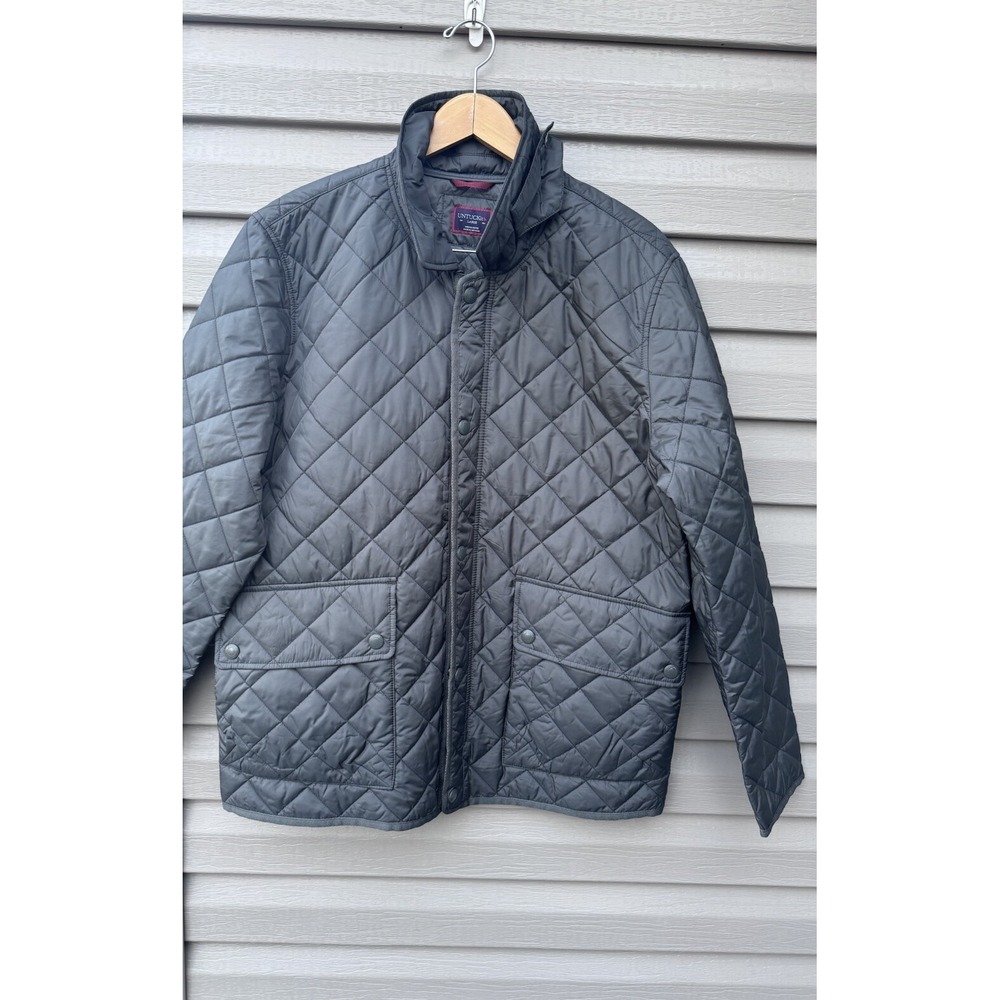 Untuckit Wynnwood Quilted Field Jacket Mens Large Gray Lightweight Chore Coat